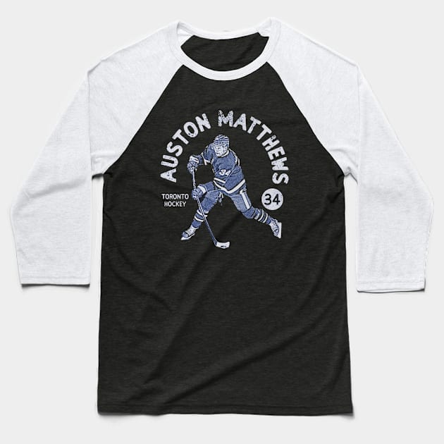 Auston Matthews Toronto Stamp Baseball T-Shirt by artbygonzalez